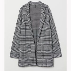 Grey Houndstooth H&M Blazer / Long Jacket